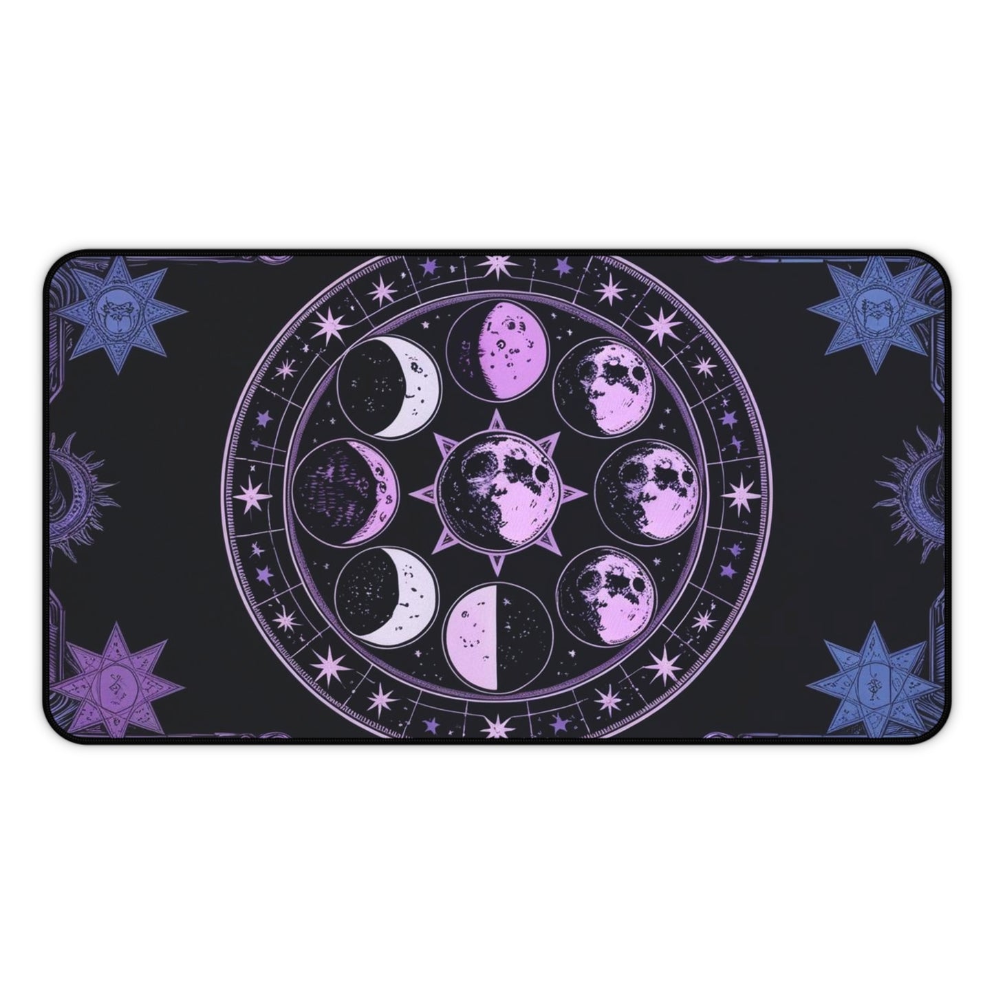 Celestial Moon Phases Desk Mat - Cosmic Workspace Decor