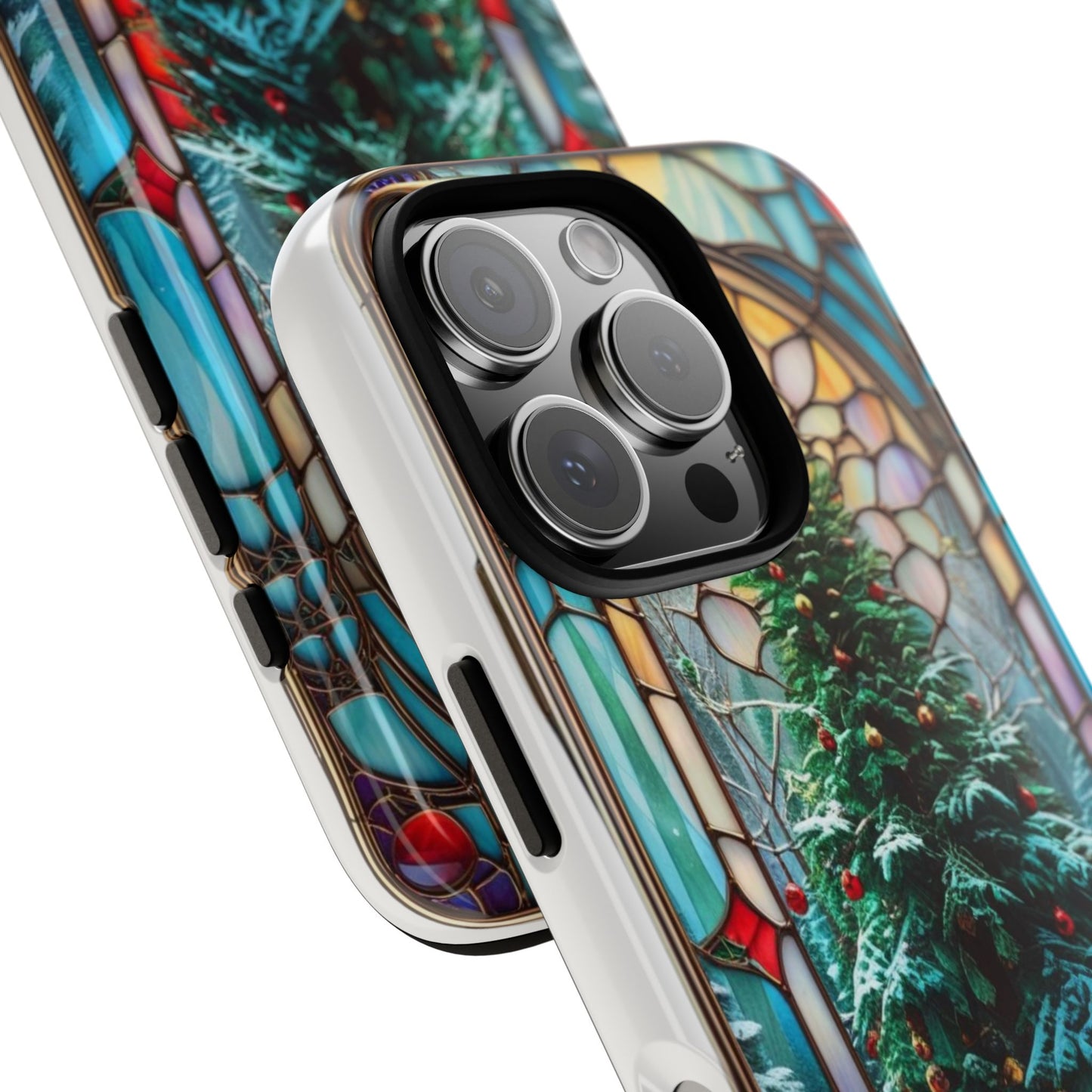 Stained Glass Christmas Phone Case | Tough Cases, Holiday Gift, Winter Decor, Festive Accessories, Unique Cellphone Cover