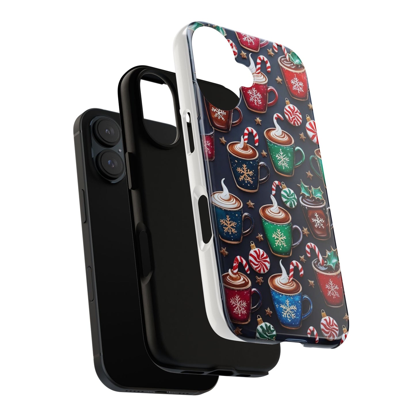 Festive Phone Case - Cocoa & Candy Canes Design, Holiday Gift, Christmas Decor, Winter Vibes, Cute Phone Accessories