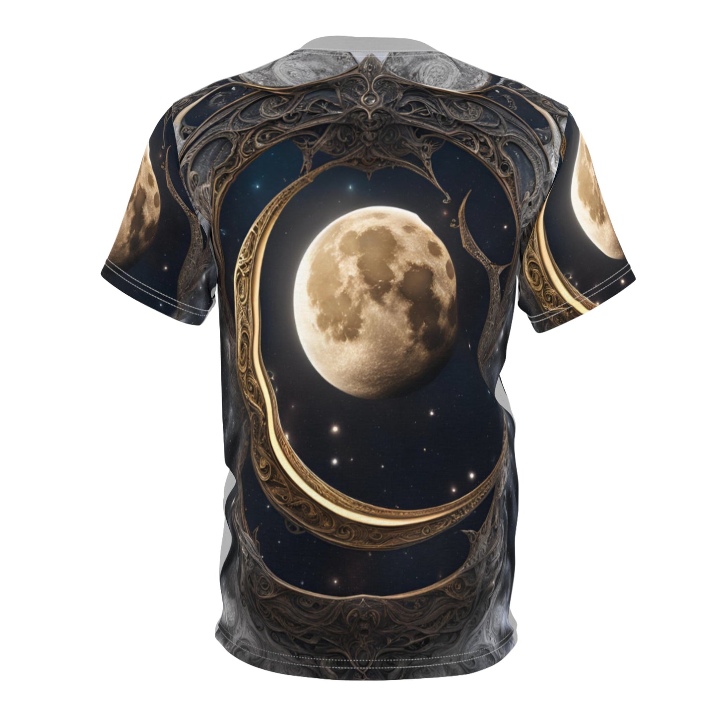 Celestial Moon Unisex Cut & Sew Tee - Dreamy Space Vibes, Celestial Moon AOP Shirt