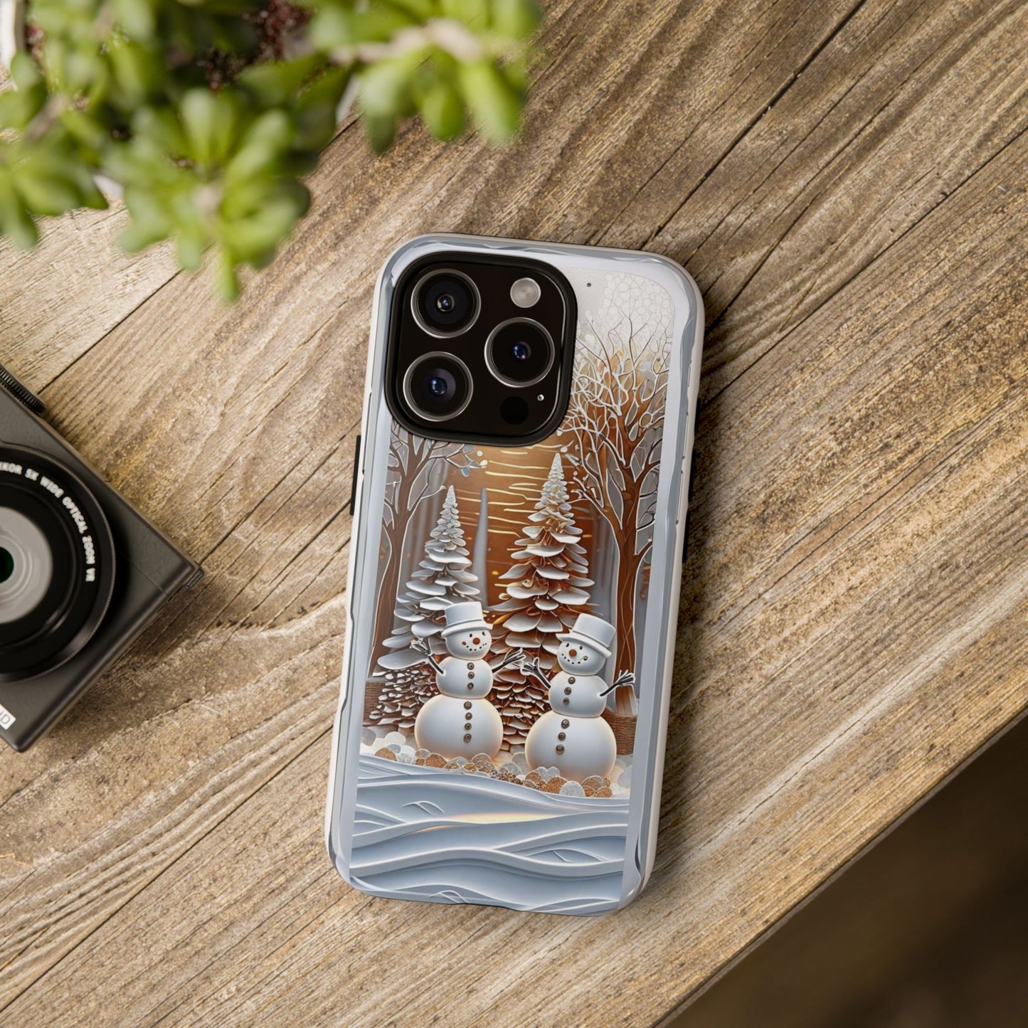 Winter Wonderland Phone Case, Snowman Design, Holiday Gift, Frosty Friends, Seasonal Mobile Cover, iPhone Protection Case