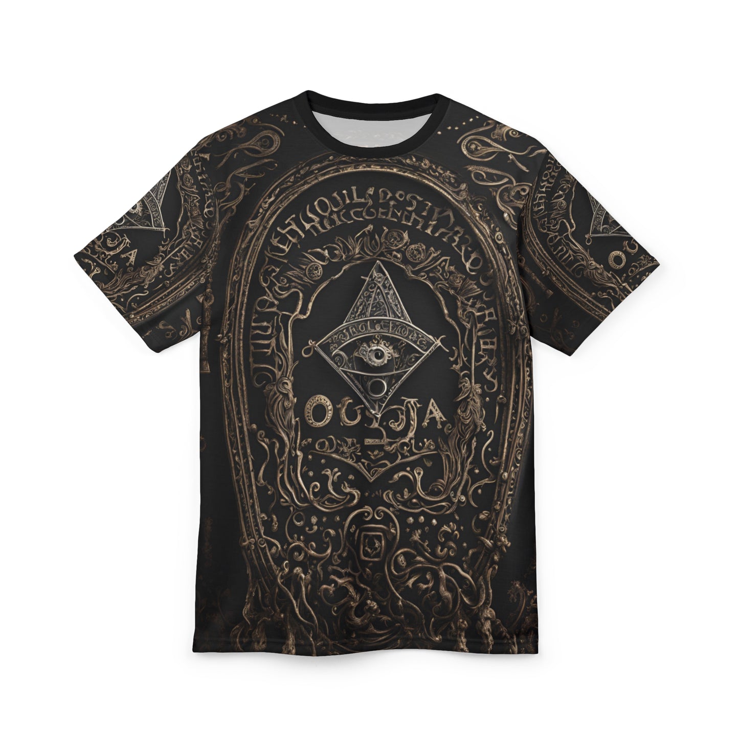 Ouija Board Unisex Graphic Tee - Mystical Black Design for Spiritual Seekers, 3D Ouija Board Design AOP Shirt