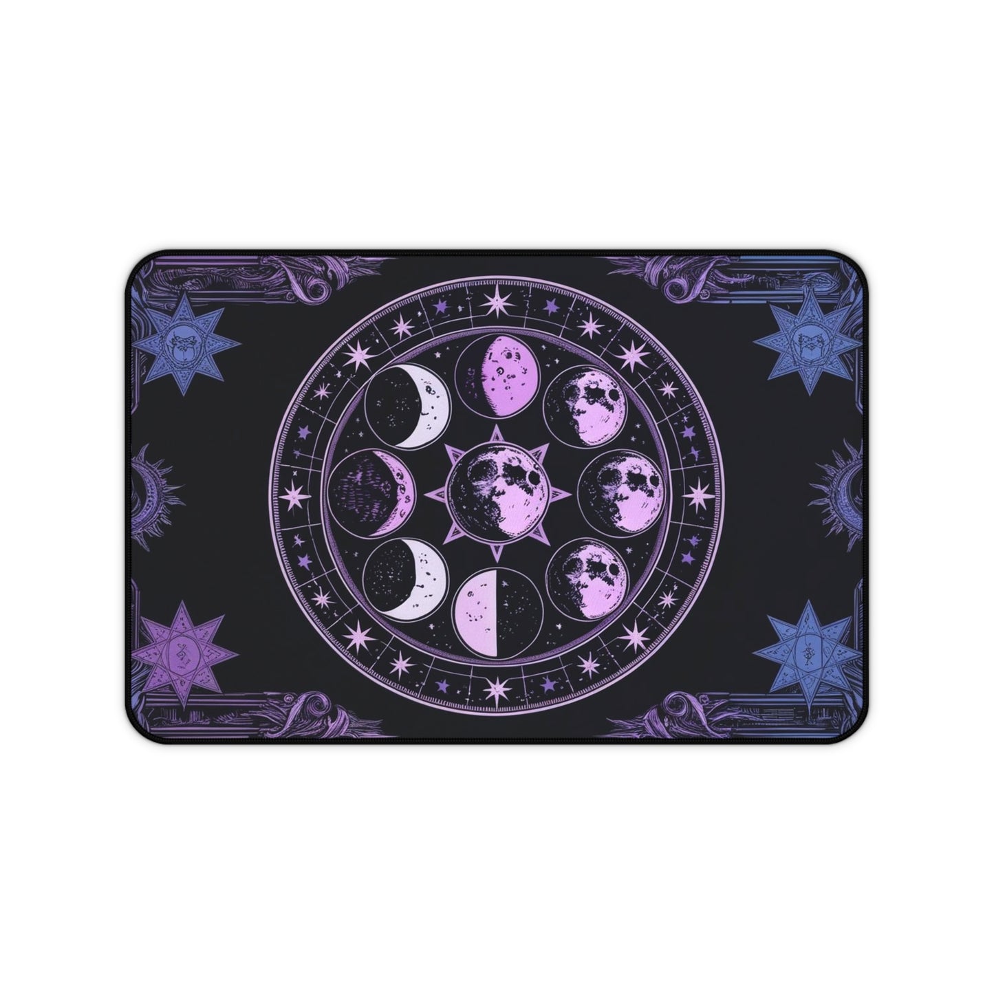 Celestial Moon Phases Desk Mat - Cosmic Workspace Decor