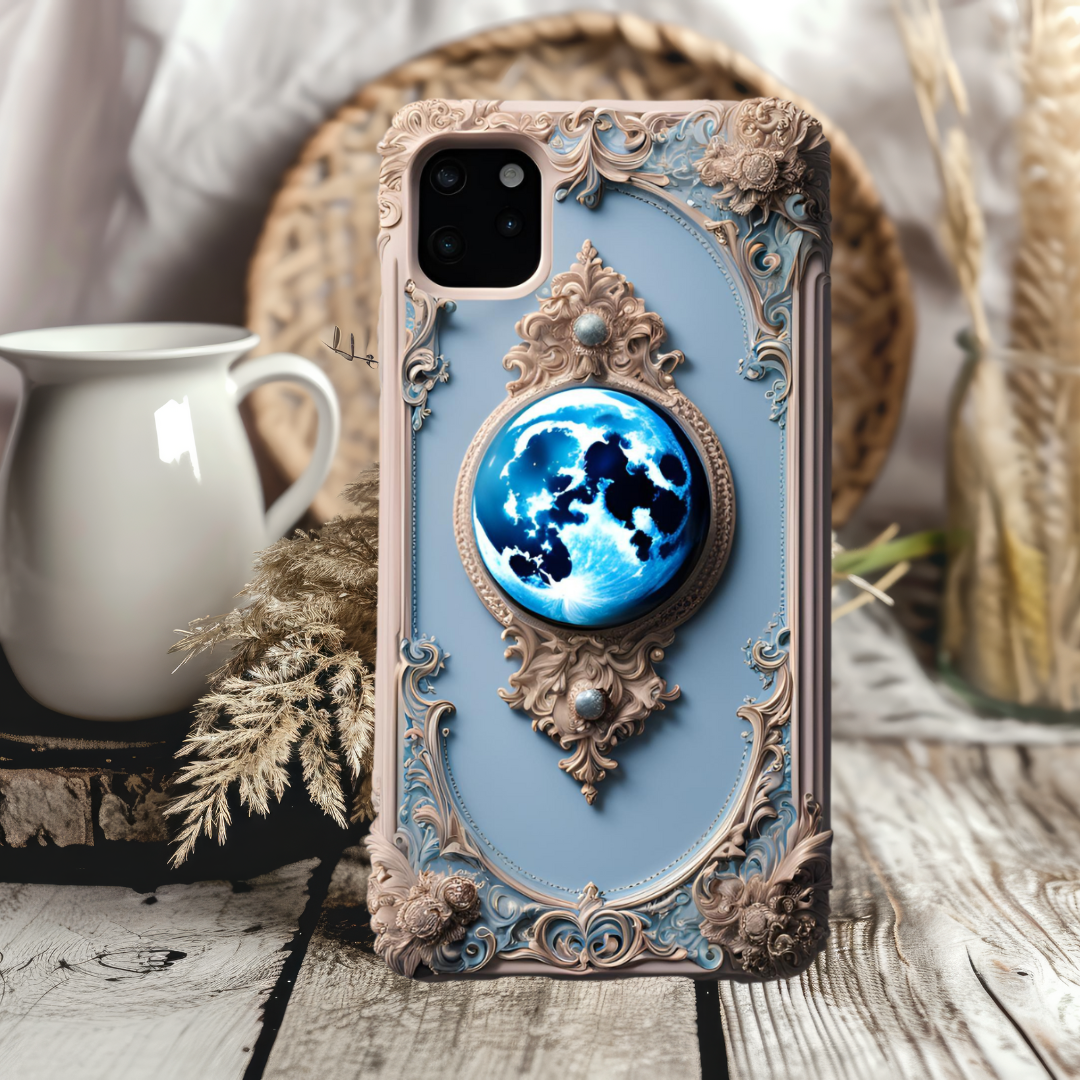 Artistic iPhone Case - Tough Cases with Elegant Design, Celestial Moon Phone Case for iPhone, Samsung, and Google Pixel