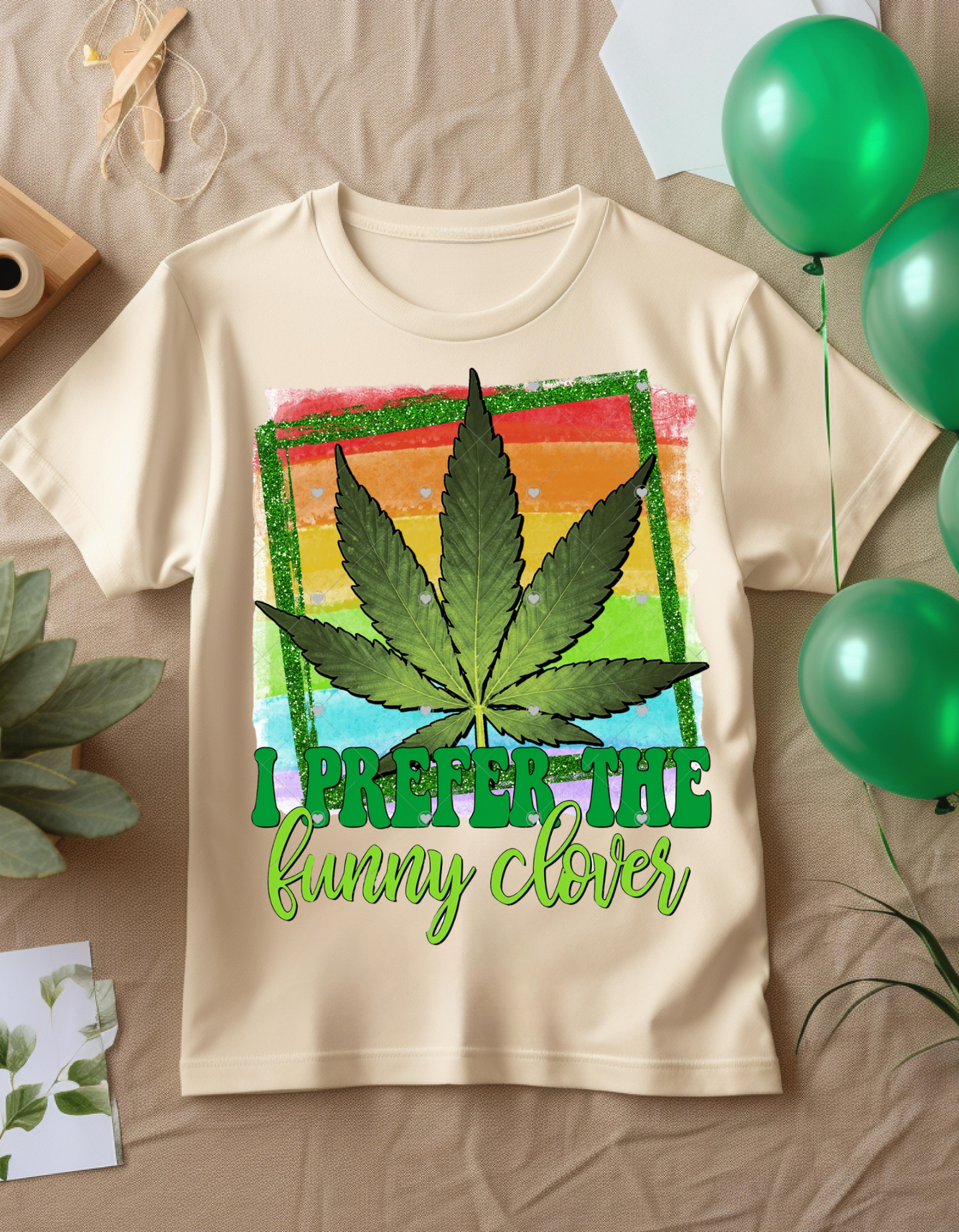 Funny Clover Cannabis T-Shirt, Unisex Leaf Tee, Stoner Humor Apparel, Gift for Cannabis Lovers, 420 Celebration Shirt
