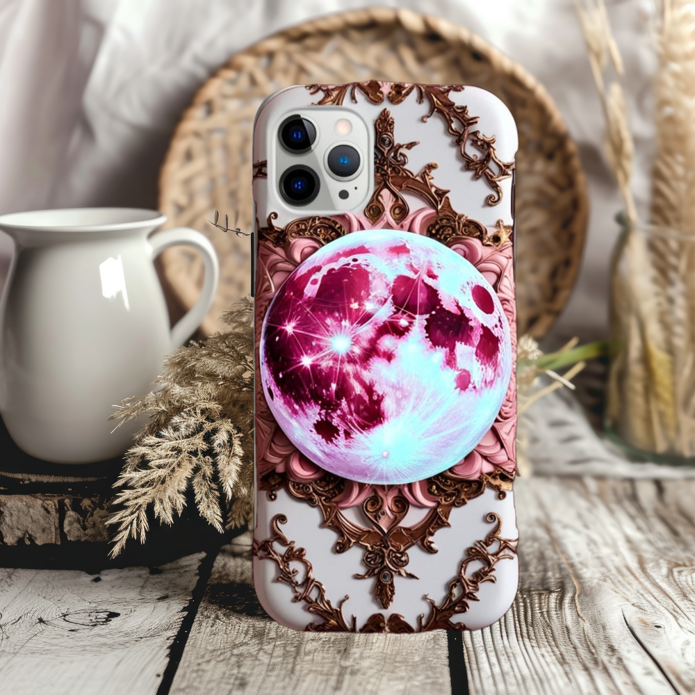 Celestial Moon Phone Case - Tough Cases for Cosmic Lovers, Elegant Celestial Moon Phone Case for iPhone, Samsung, and Google Pixel