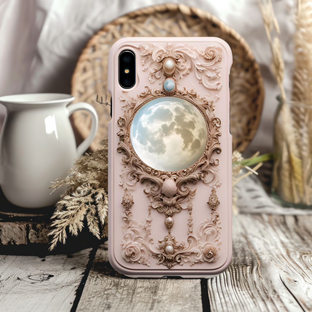 Elegant Moonlit Phone Case - Tough Cases with Gothic Design, Celestial Moon Phone Case for iPhone, Samsung, and Google Pixel