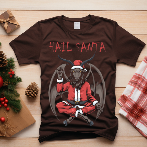 Hail Santa Unisex Tee, Funny Christmas Shirt, Holiday Apparel, Gift for Friends, Unique Festive T-shirt, Dark Humor Clothing