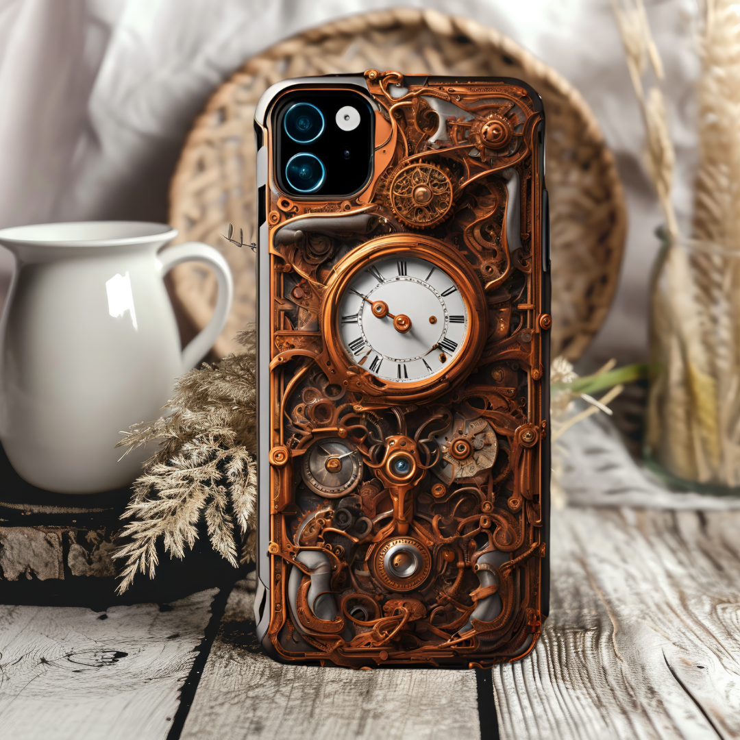 Vintage Steampunk Phone Case - Tough Cases for Adventurers, 3D Steam Punk Phone Case for iPhone, Samsung, and Google Pixel