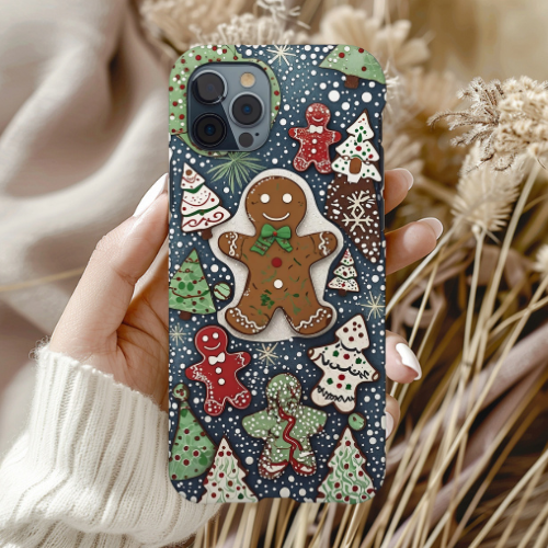Gingerbread Holiday Phone Case, Festive Protector for Christmas, Winter Decor, Gift for Cookie Lovers, Cute Cover for iPhone