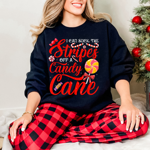 Funny Candy Cane Sweatshirt, Christmas Gift Sweatshirt, Holiday Crewneck, Cute Sweatshirt, Unisex Festive Apparel
