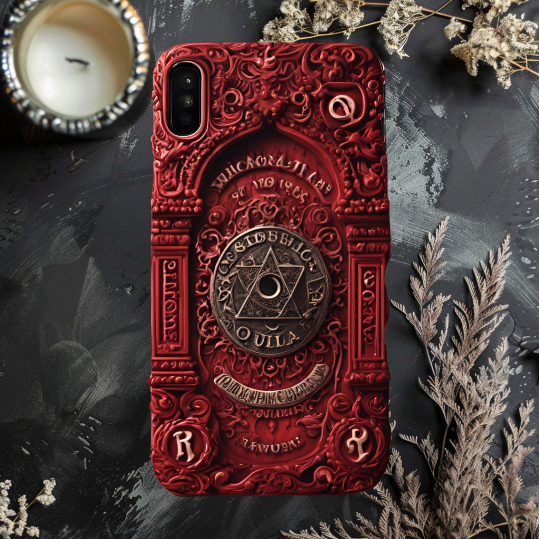 Tough Cases - Mystical Red Phone Case with Occult Design, 3D Ouija Board Phone Case for iPhone, Samsung, and Google Pixel
