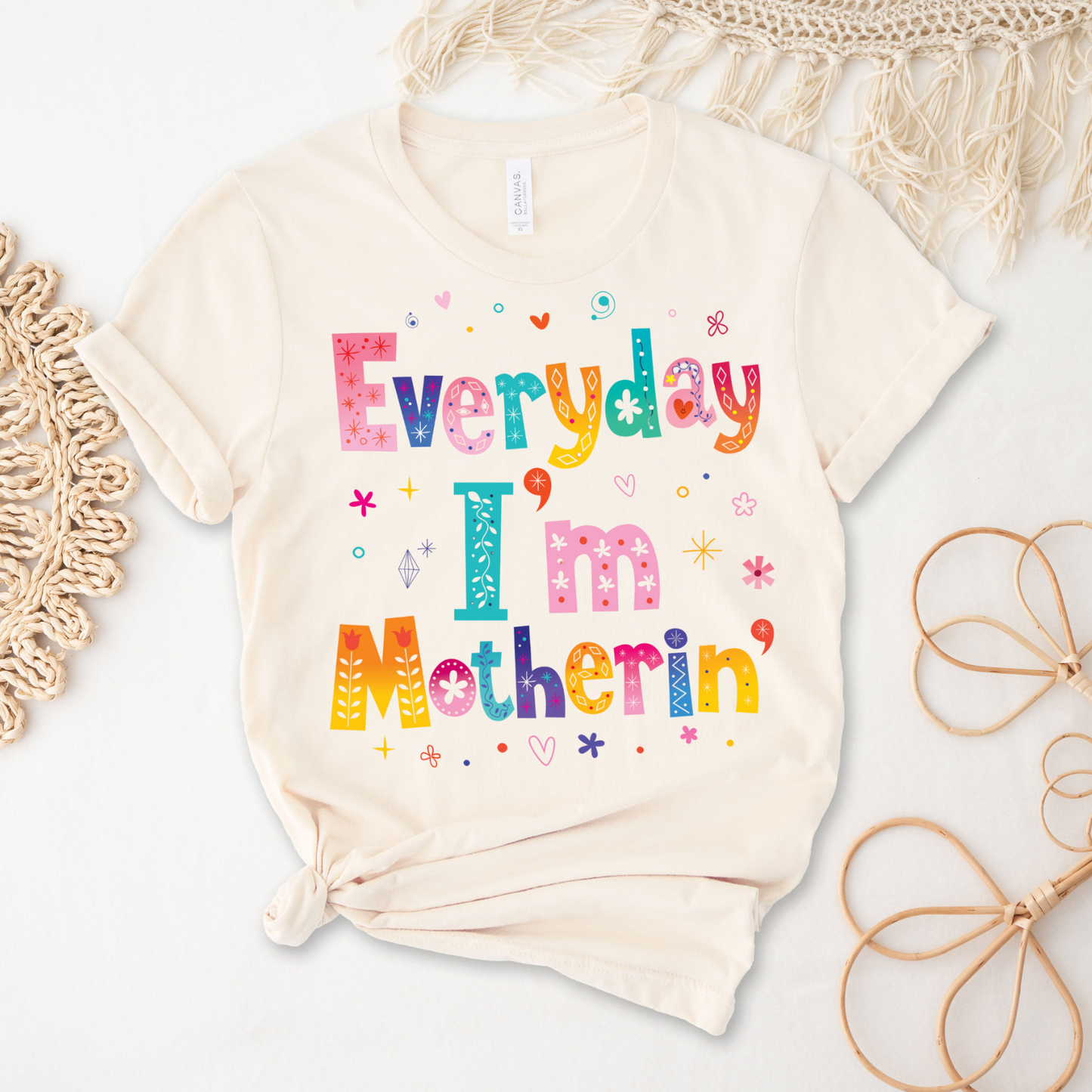 Everyday I'm Motherin' Unisex Garment-Dyed T-shirt | Perfect for Mother's Day, Casual Wear, Gifts, Family Gatherings, Celebrations