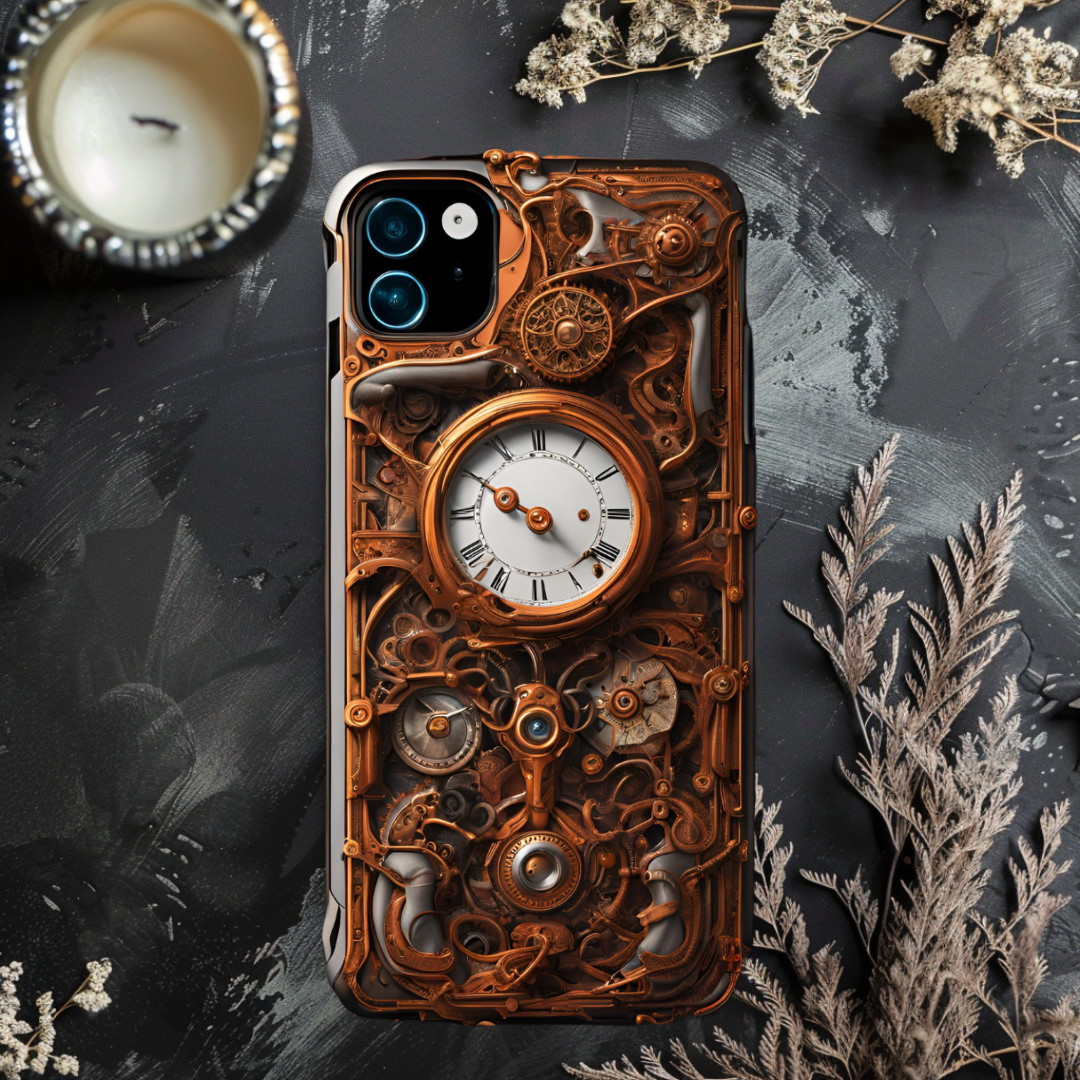 Vintage Steampunk Phone Case - Tough Cases for Adventurers, 3D Steam Punk Phone Case for iPhone, Samsung, and Google Pixel