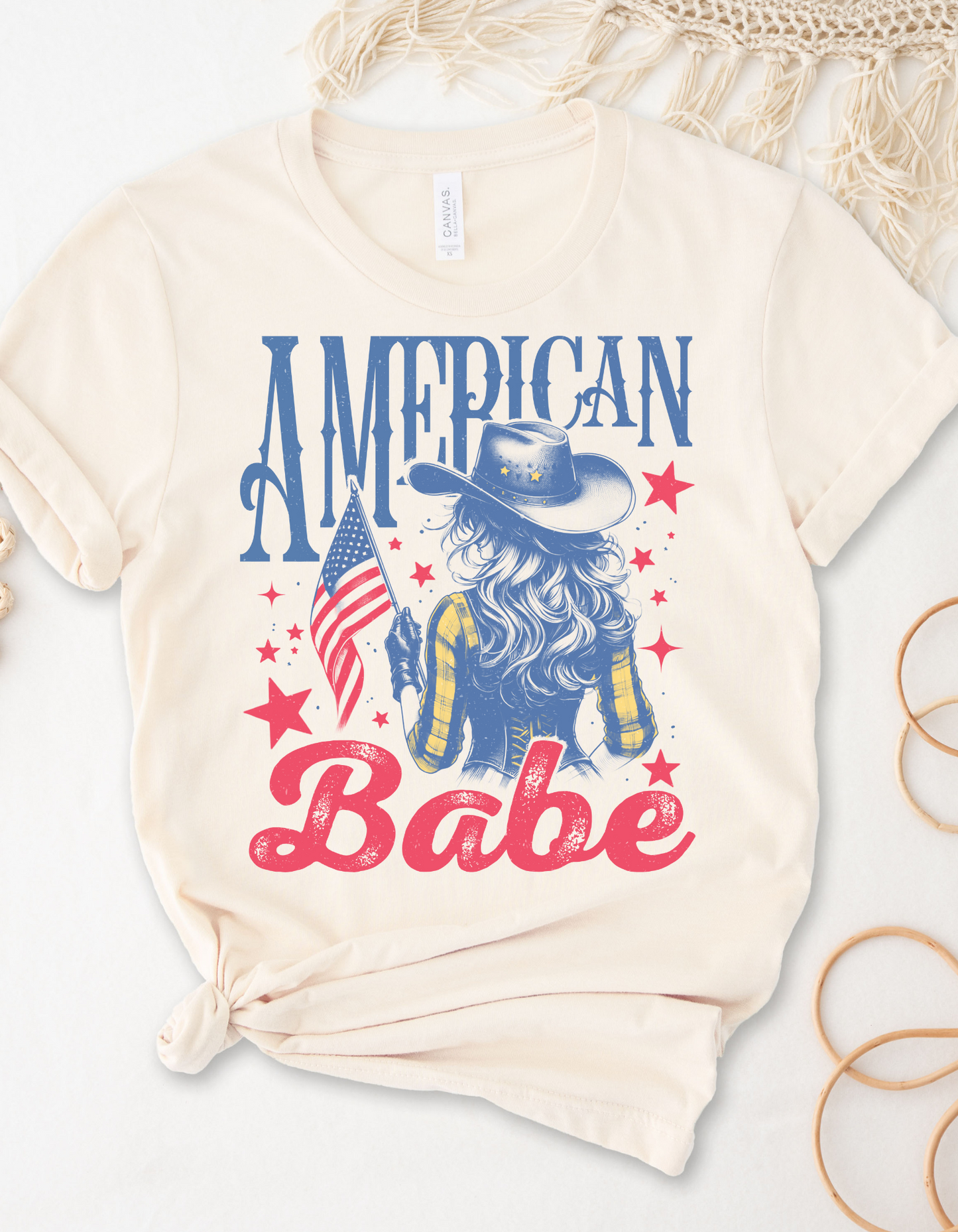 American Babe Unisex Softstyle T-Shirt, Patriotic Tee, Casual Wear, Americana Apparel, Gift for Her