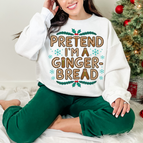Festive Gingerbread Crewneck Sweatshirt | Cozy Holiday Apparel, Xmas Gift, Winter Wardrobe, Unisex Sweatshirt, Cute Seasonal Outfit