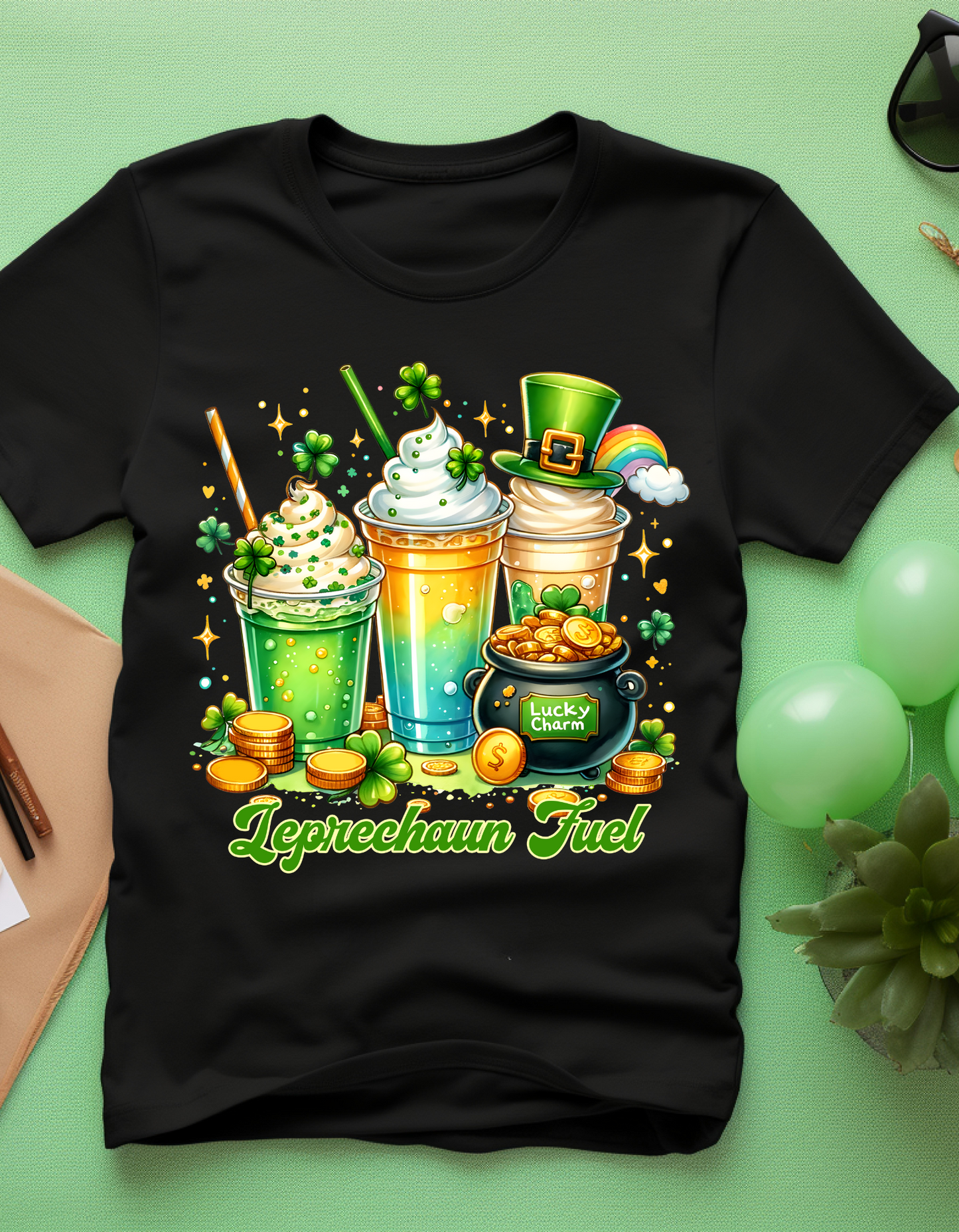 St. Patrick's Day T-Shirt, Unisex Softstyle Tee, Leprechaun Fuel Shirt, Spring Celebration Wear, Shamrock Slogan Top