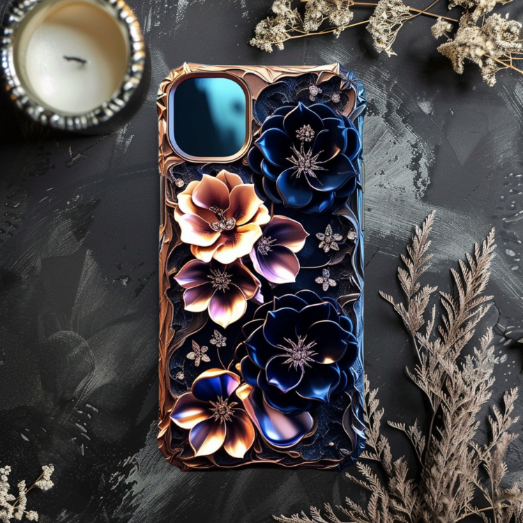 Tough Cases: Floral Elegant Phone Case for Protection & Style, Gothic Flowers Phone Case for iPhone, Samsung, and Google Pixel