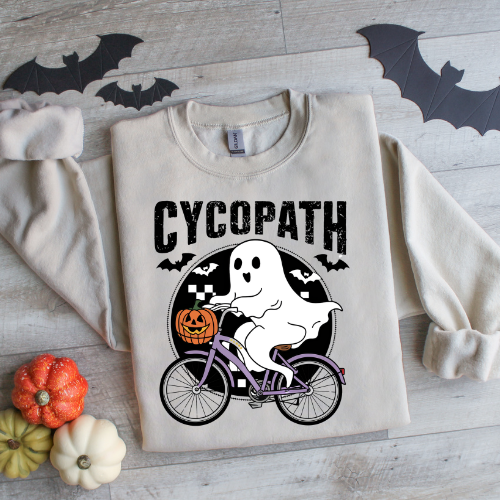 Cycopath Ghost Halloween Crewneck Sweatshirt, Funny Ghost Halloween Sweatshirt, Adult Humor Halloween Sweatshirt