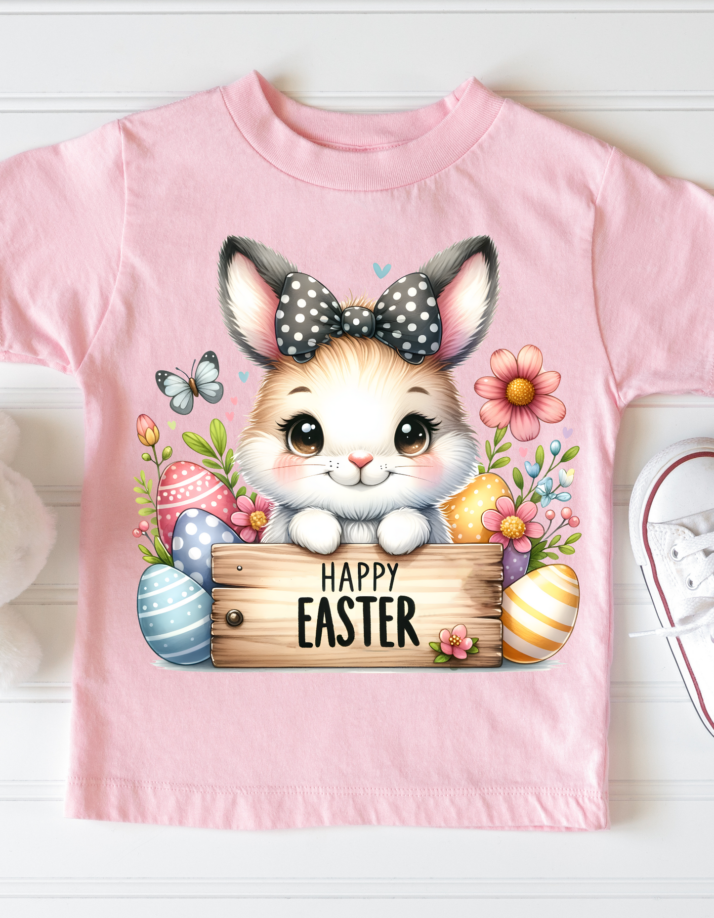 Easter Bunny Toddler Tee, Cute Kids Shirt, Spring Outfit, Baby Easter Gift, Flower & Bunny Design, Toddler Apparel