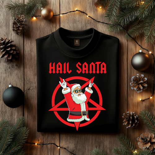 Hail Santa T-Shirt, Unisex Holiday Tee, Festive Graphic Shirt, Christmas Gift, Santa Lovers Apparel