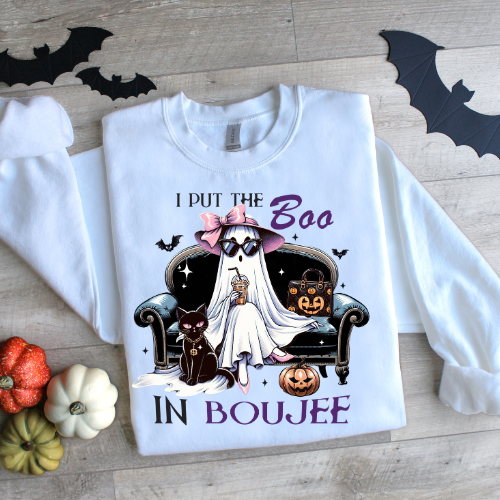 I Put the Boo in Boujee Halloween Crewneck Sweatshirt