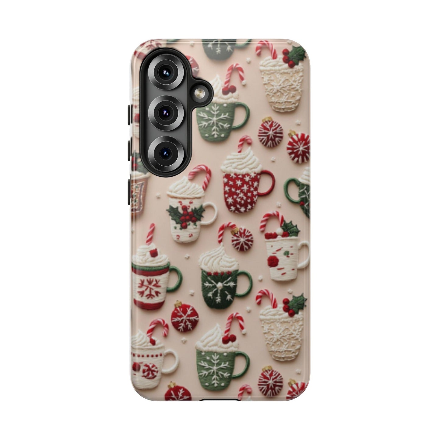 Cute Holiday Phone Case with Hot Cocoa Design, Festive Phone Cover, Gift for Coffee Lovers, Holiday Spirit Case, Cute Kawaii Style
