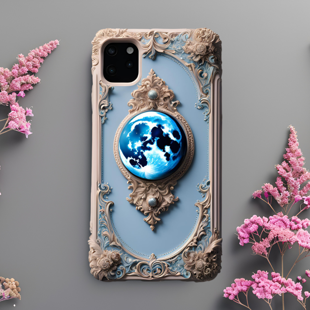 Artistic iPhone Case - Tough Cases with Elegant Design, Celestial Moon Phone Case for iPhone, Samsung, and Google Pixel