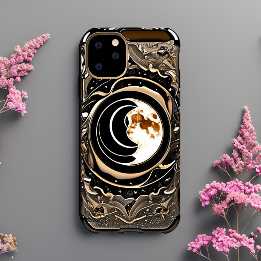Artistic Moon Phase Phone Case - Tough Cases, Celestial Phone Case for iPhone, Samsung, and Google Pixel