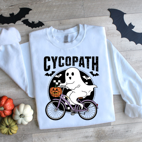 Cycopath Ghost Halloween Crewneck Sweatshirt, Funny Ghost Halloween Sweatshirt, Adult Humor Halloween Sweatshirt