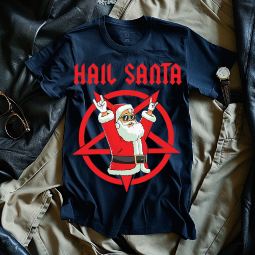 Hail Santa T-Shirt, Unisex Holiday Tee, Festive Graphic Shirt, Christmas Gift, Santa Lovers Apparel