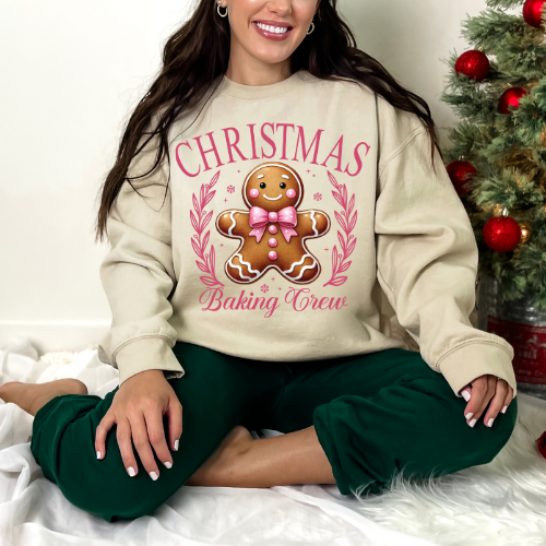 Gingerbread Christmas Sweatshirt, Cozy Holiday Crewneck, Baking Crew Sweater, Festive Gift for Foodies, Christmas Apparel