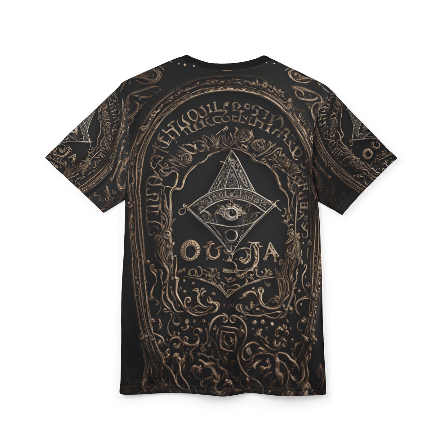 Ouija Board Unisex Graphic Tee - Mystical Black Design for Spiritual Seekers, 3D Ouija Board Design AOP Shirt