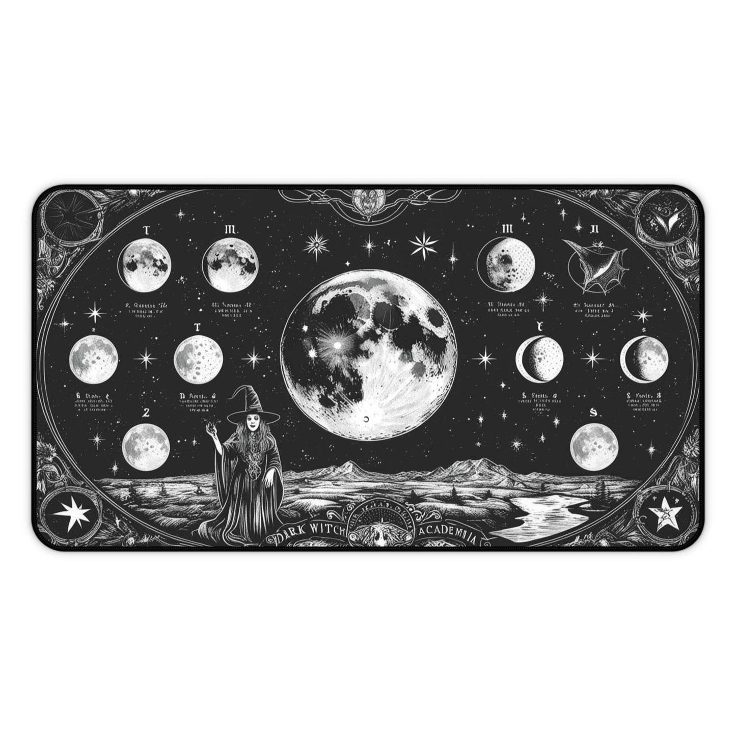 Cosmic Witch Desk Mat, Celestial Mouse Pad, Astrology Mouse Pad