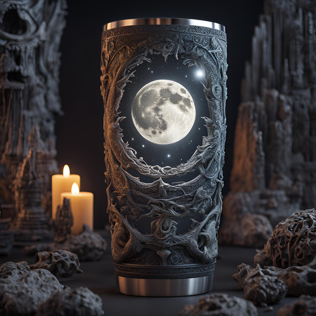 Celestial Moon 20oz Tumbler - Stylish Voyager for Stargazers