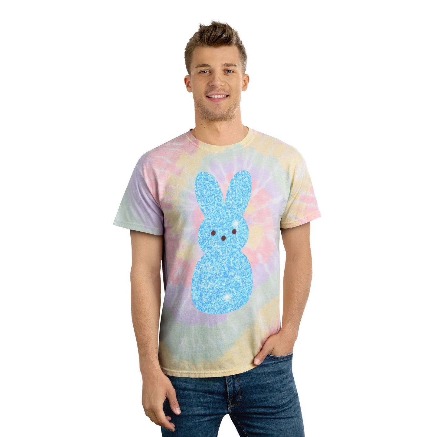 Pastel Tie-Dye Bunny Tee, Cute Spring T-Shirt, Easter Outfit, Festival Wear, Summer Vibes, Cozy Casual Top