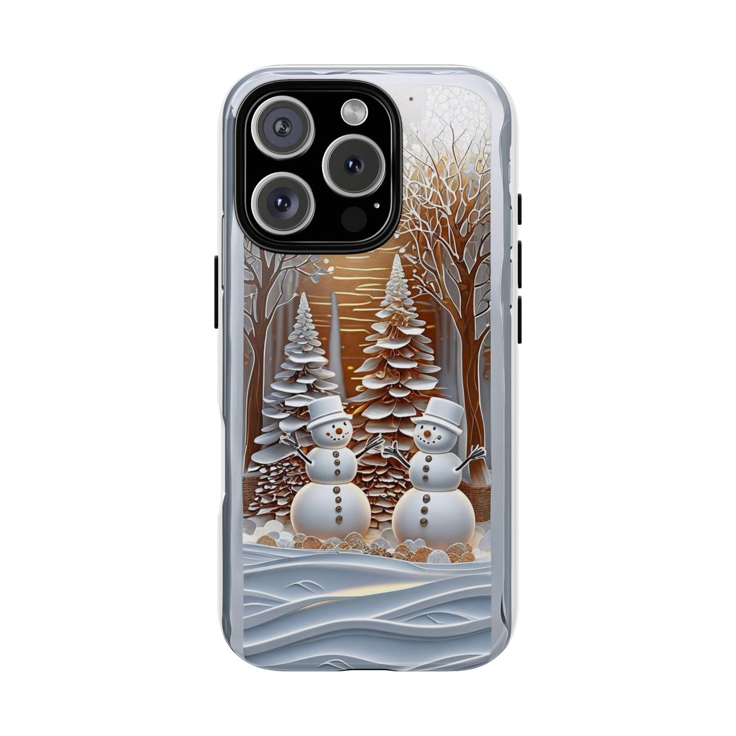 Winter Wonderland Phone Case, Snowman Design, Holiday Gift, Frosty Friends, Seasonal Mobile Cover, iPhone Protection Case