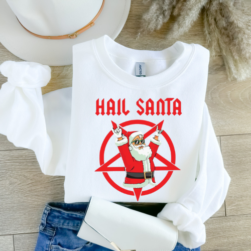 Hail Santa T-Shirt, Unisex Holiday Tee, Festive Graphic Shirt, Christmas Gift, Santa Lovers Apparel
