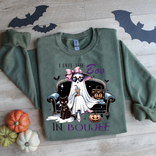 I Put the Boo in Boujee Halloween Crewneck Sweatshirt