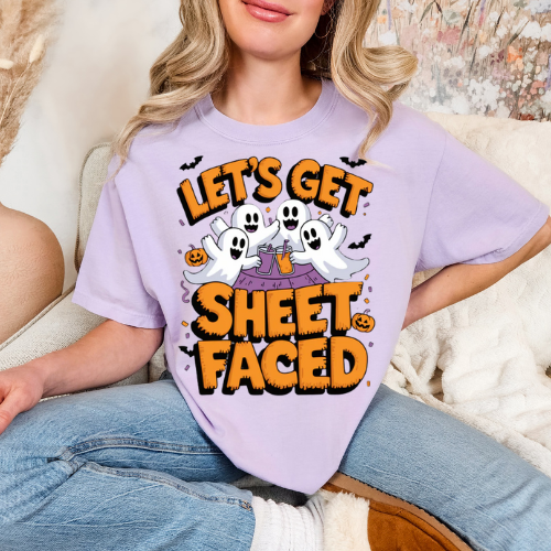 Halloween Ghosts T-shirt - "Let's Get Sheet Faced" Unisex Tee