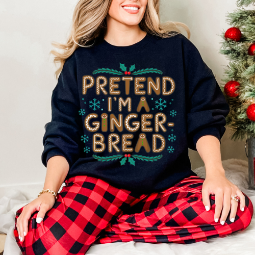 Festive Gingerbread Crewneck Sweatshirt | Cozy Holiday Apparel, Xmas Gift, Winter Wardrobe, Unisex Sweatshirt, Cute Seasonal Outfit