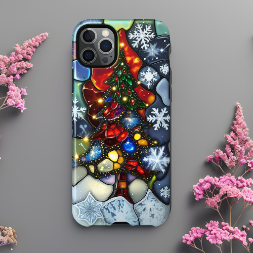 Christmas Tree Phone Case - Festive Tough Phone Cover, Holiday Gift for Him & Her, Winter Cheer, Unique Smartphone Accessories