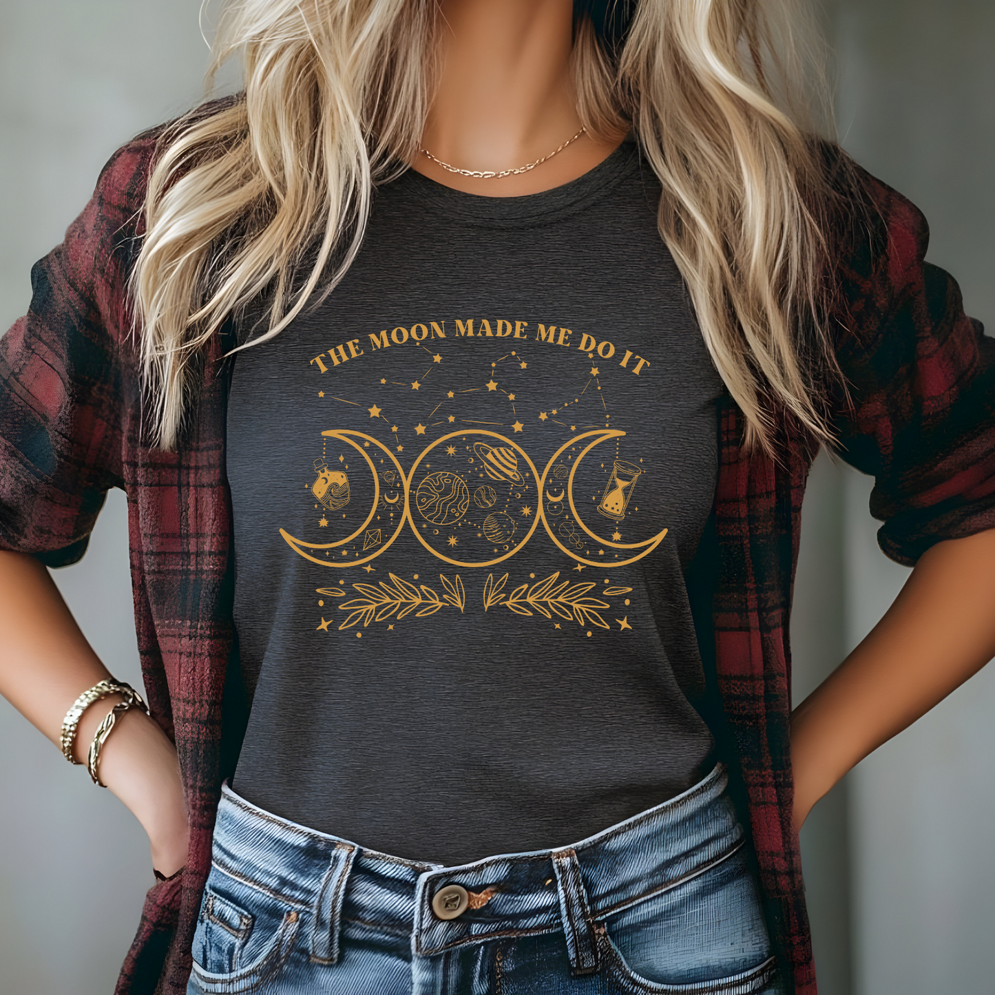 Moon Phase Graphic Tee - THE MOON MADE ME DO IT, Celestial Shirt