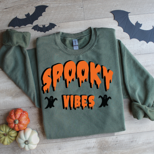 Spooky Vibes Crewneck Sweatshirt - Unisex Heavy Blend™ - Perfect for Halloween!