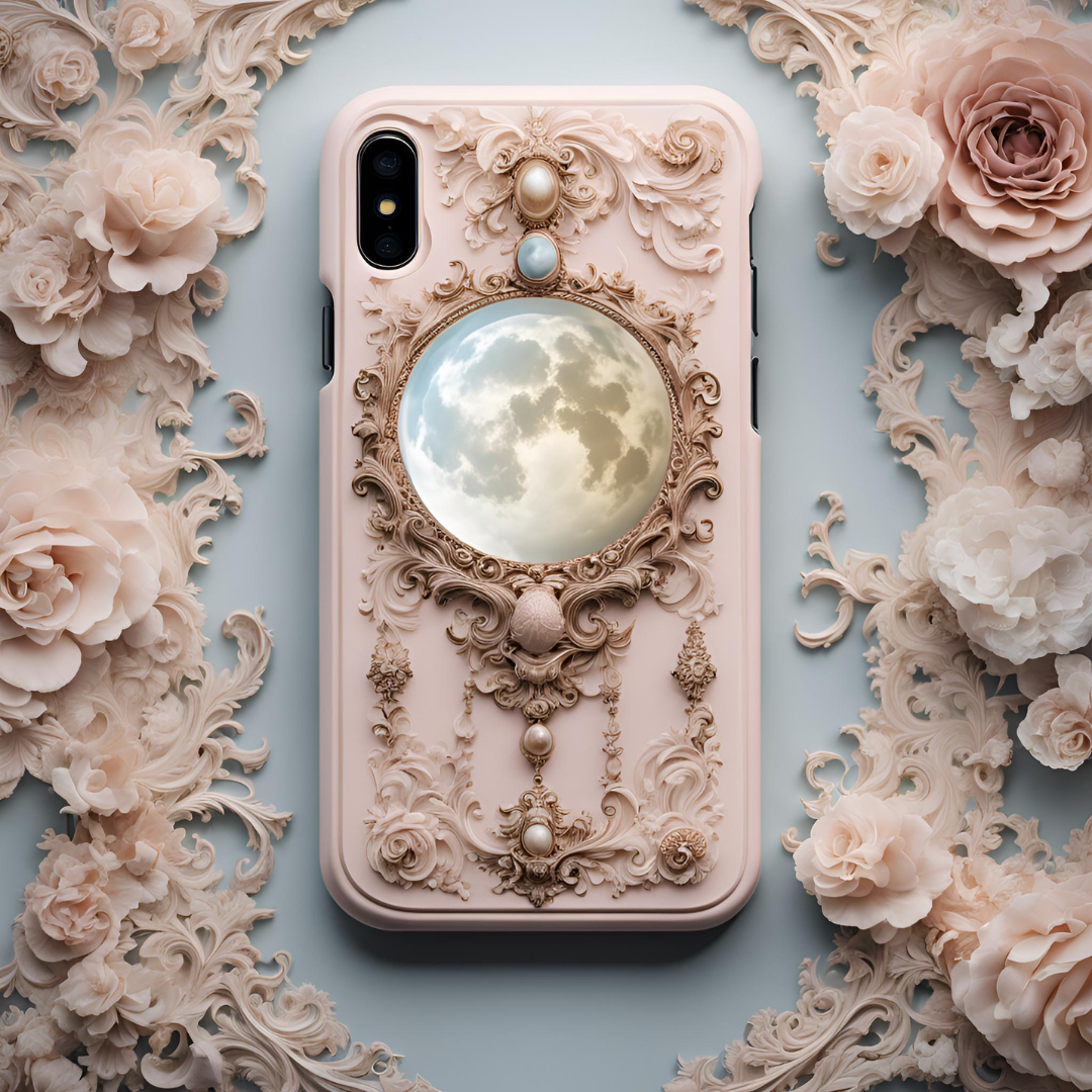 Elegant Moonlit Phone Case - Tough Cases with Gothic Design, Celestial Moon Phone Case for iPhone, Samsung, and Google Pixel