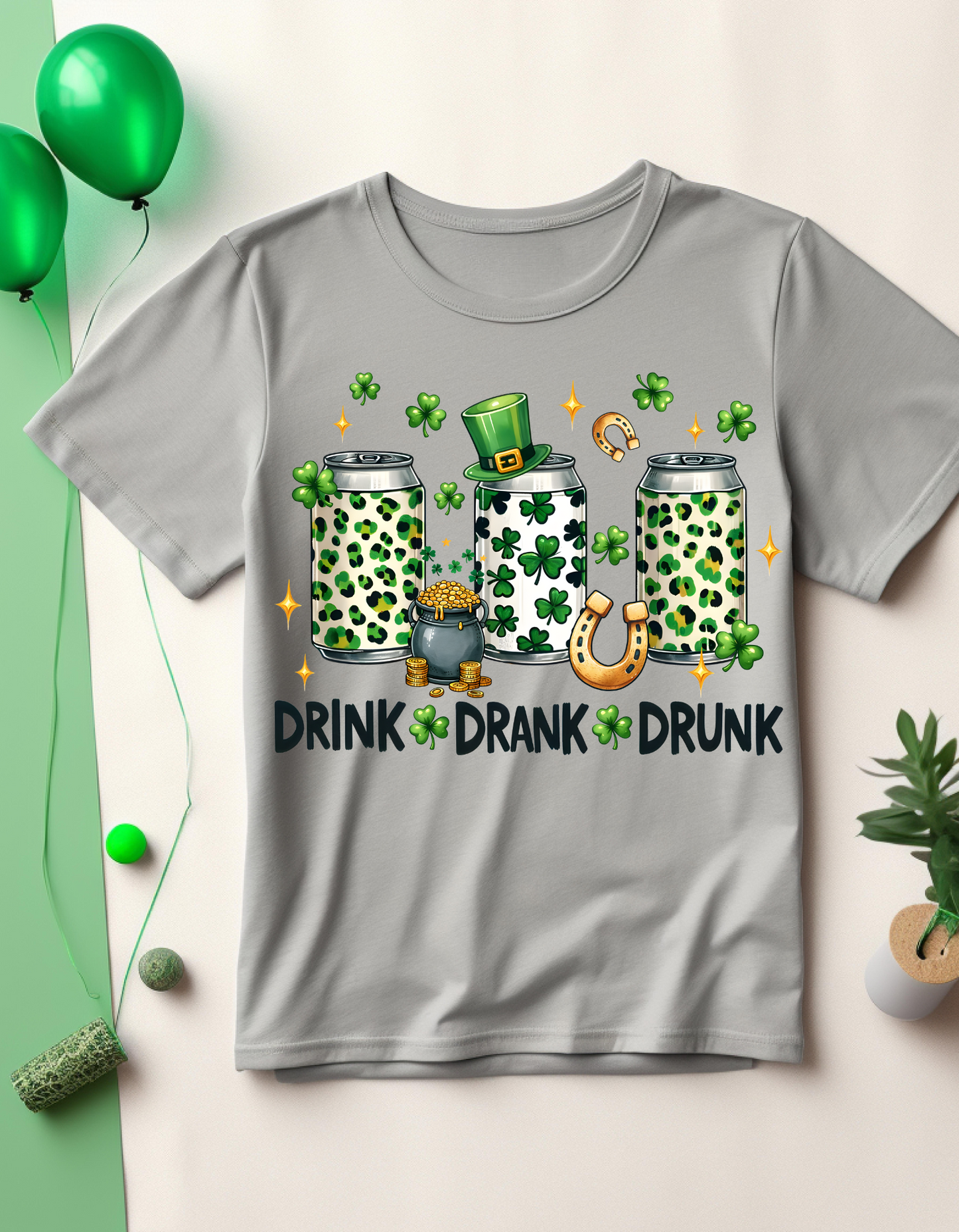 St. Patrick's Day Drink Drank Drunk T-Shirt, Unisex Tee, Irish Celebration Shirt, Funny Holiday Apparel, Gift for Party Lovers