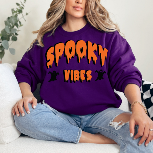 Spooky Vibes Crewneck Sweatshirt - Unisex Heavy Blend™ - Perfect for Halloween!