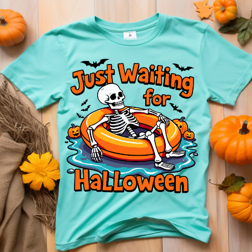 Halloween Skeleton Tee - Just Waiting for Halloween