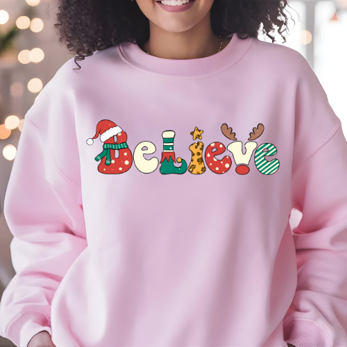 Holiday Cheer Sweatshirt, Believe Sweatshirt, Christmas Gift, Cozy Crewneck, Unisex Sweater, Festive Apparel
