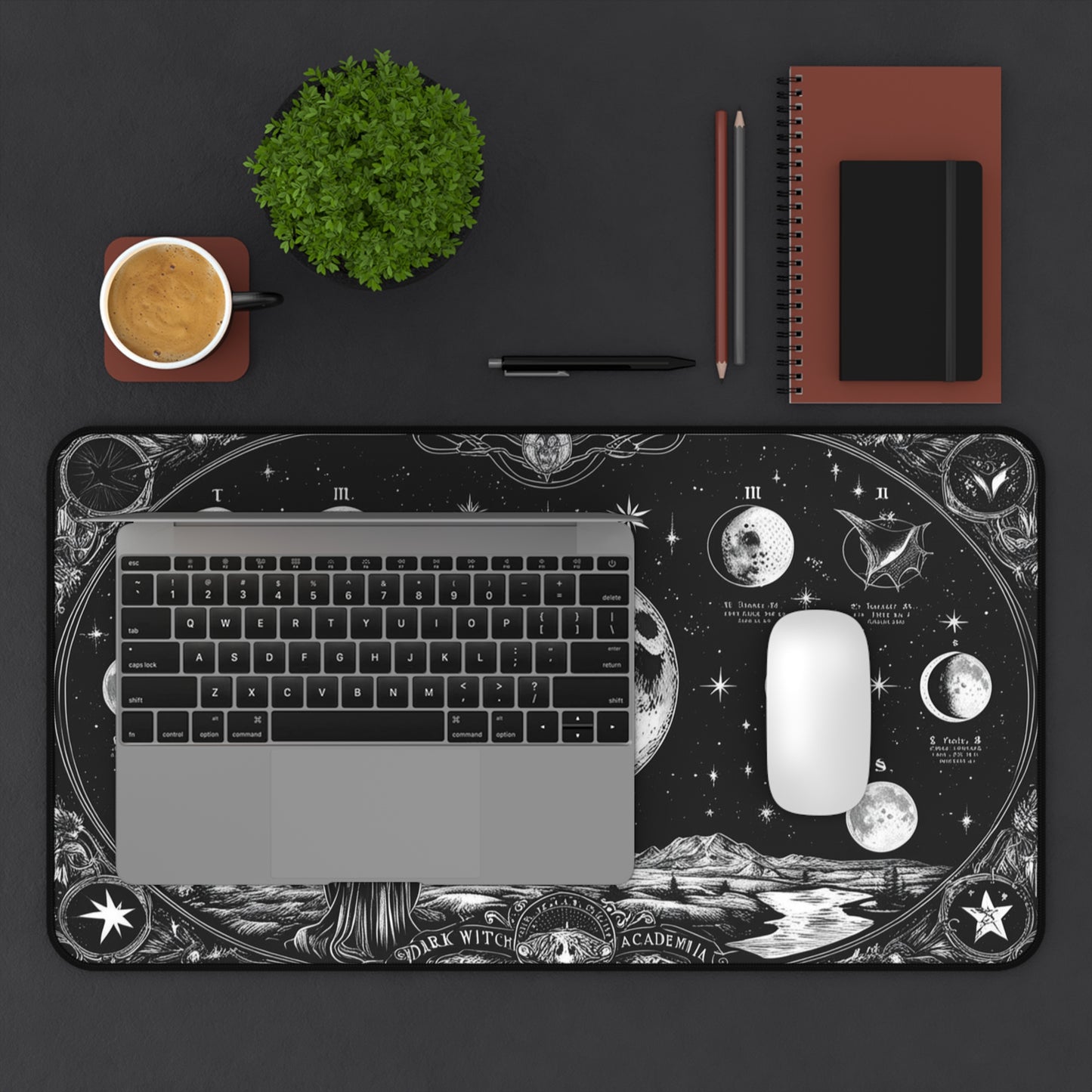 Cosmic Witch Desk Mat, Celestial Mouse Pad, Astrology Mouse Pad